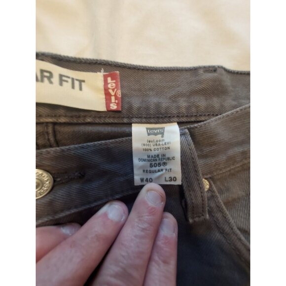 Levi's 505 Men's Jeans Denim Red Tab Vintage Straight Leg Size 40x30 Gray Patch - Picture 3 of 8